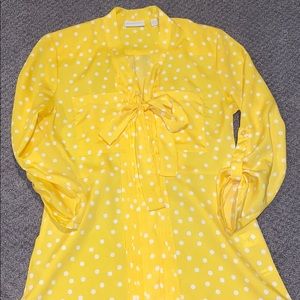 Yellow polka dot blouse